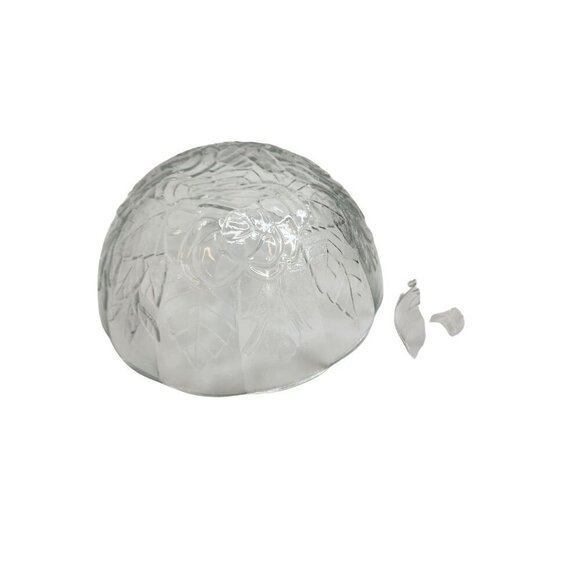 Vintage Glass Rose Pattern Chip and Dip Bowl Set Rose Embossed 9” Serving Bowl - Picture 11 of 11